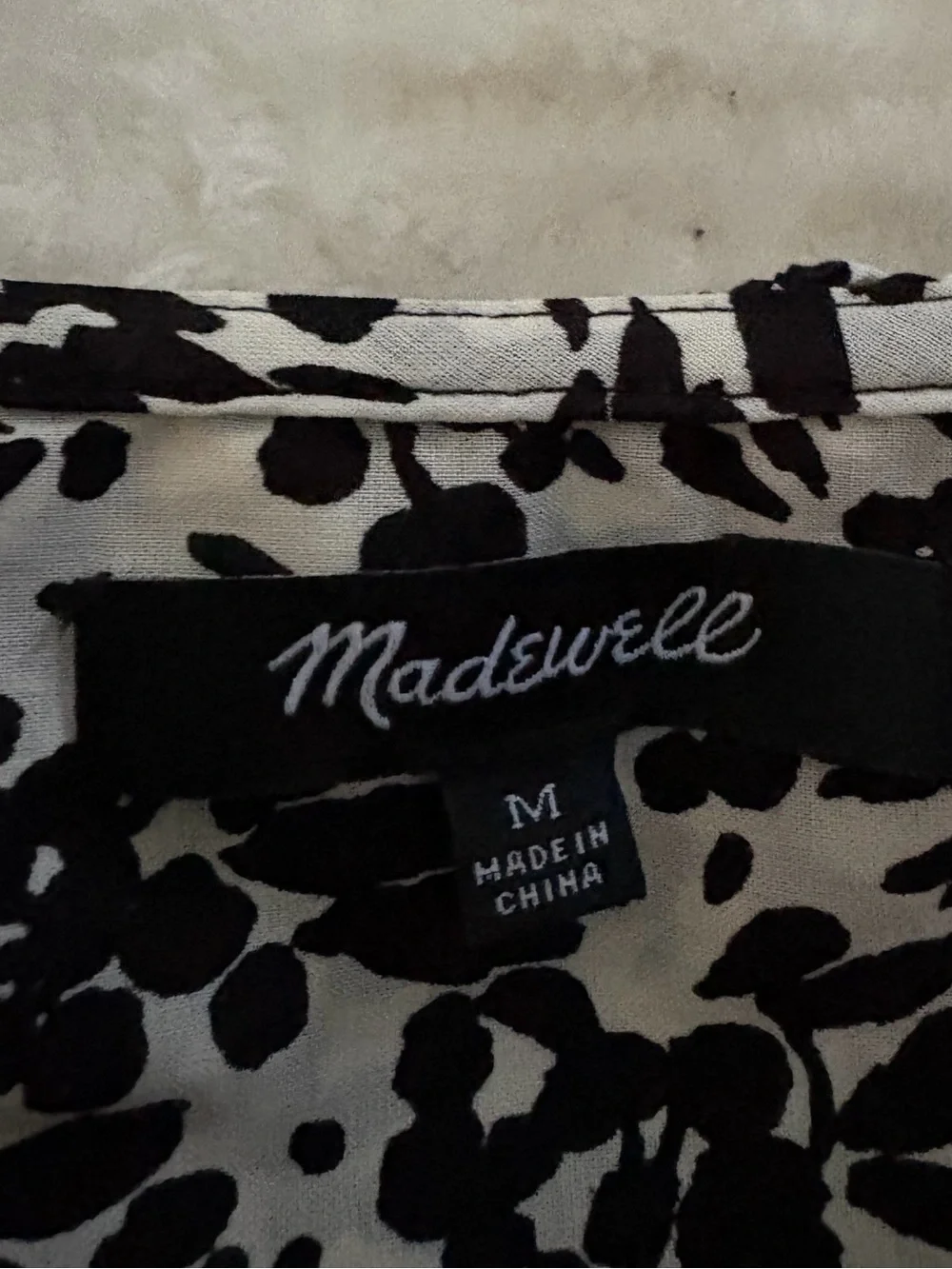 Madewell Abstract Leaf Ruffled Button-Front Top